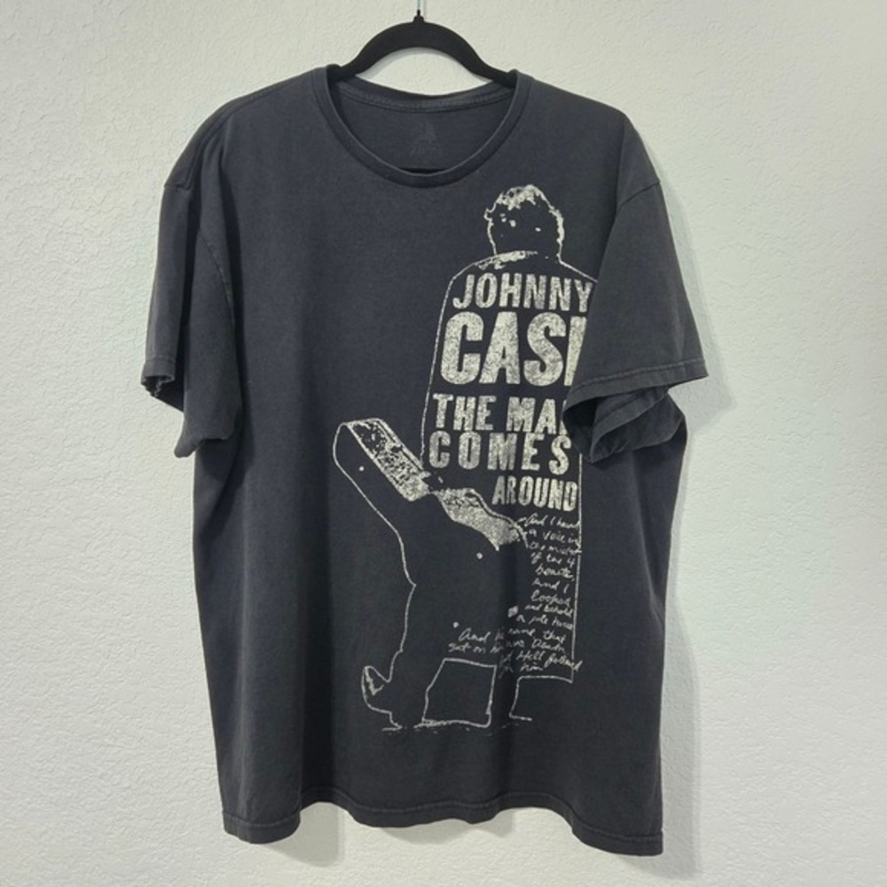Johnny Cash The Man XL Graphic‎ T-Shirt Mens Black cotton Short Sleeve